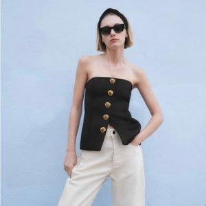 Zara Patterned Button Bustier